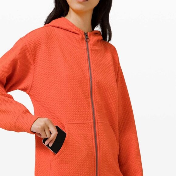 Lululemon All Yours Zip Hoodie *Bubble DotHeathered Brick / White - Picture 4 of 11